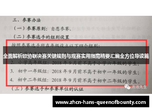 全面解析欧协联决赛关键规则与观赛实用指南精要汇编全方位导读篇